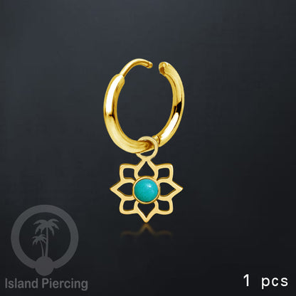 Anting Hoop warna emas dengan liontin, perhiasan dekoratif, berisi warna epoksi atau kristal zirkonia