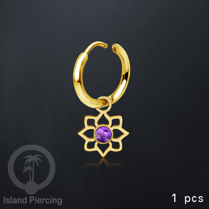 Anting Hoop warna emas dengan liontin, perhiasan dekoratif, berisi warna epoksi atau kristal zirkonia