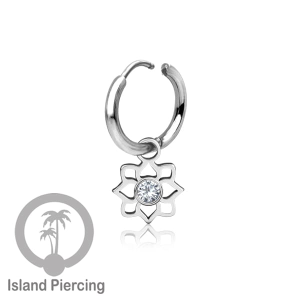 Anting Hoop warna Silver dengan Charm, Hiasan Perhiasan, berisi warna epoxy atau Kristal Zirconia