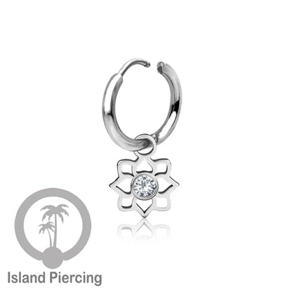 Anting Hoop warna Silver dengan Charm, Hiasan Perhiasan, berisi warna epoxy atau Kristal Zirconia