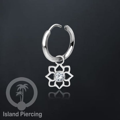 Anting Hoop warna Silver dengan Charm, Hiasan Perhiasan, berisi warna epoxy atau Kristal Zirconia