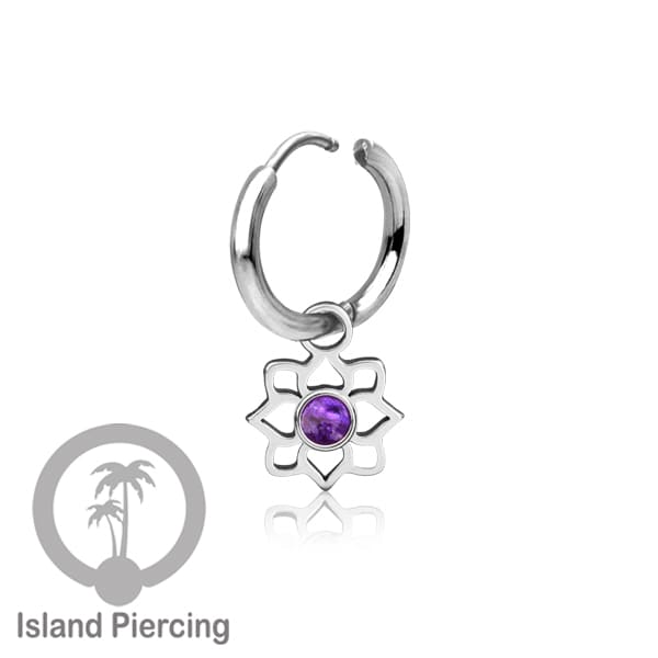 Anting Hoop warna Silver dengan Charm, Hiasan Perhiasan, berisi warna epoxy atau Kristal Zirconia