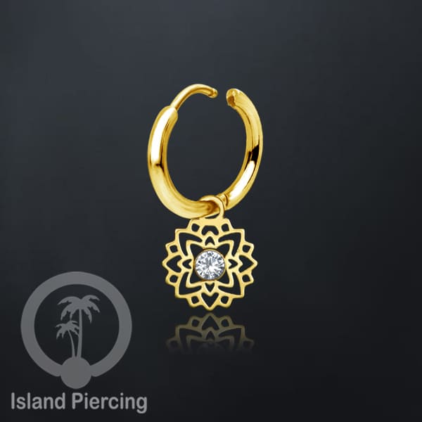 Anting Hoop warna gold dengan Hiasan Perhiasan kecil, Charm, berisi warna epoxy atau Kristal Zirconia