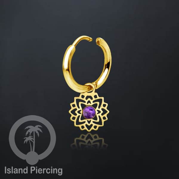 Anting Hoop warna gold dengan Hiasan Perhiasan kecil, Charm, berisi warna epoxy atau Kristal Zirconia