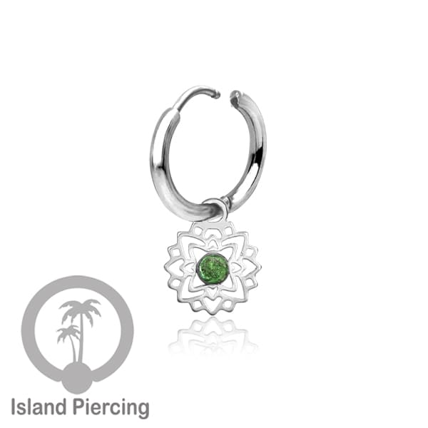 Anting Hoop warna Silver dengan Hiasan Perhiasan kecil, Charm, berisi warna epoxy atau Kristal Zirconia