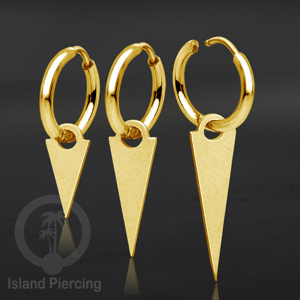 Anting Hoop stainless steel dengan Hiasan Perhiasan dengan spike pilihan 3 ukuran
