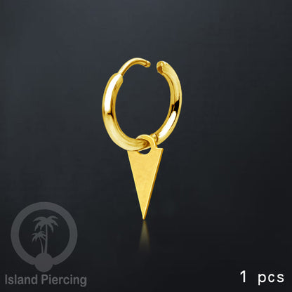 Anting Hoop stainless steel dengan Hiasan Perhiasan dengan spike pilihan 3 ukuran