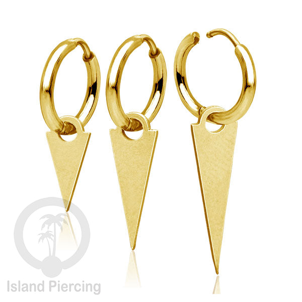 Anting Hoop stainless steel dengan Hiasan Perhiasan dengan spike pilihan 3 ukuran