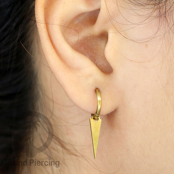 Anting Hoop stainless steel dengan Hiasan Perhiasan dengan spike pilihan 3 ukuran