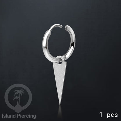 Anting Hoop stainless steel dengan Hiasan Perhiasan dengan spike warna silver 3 ukuran