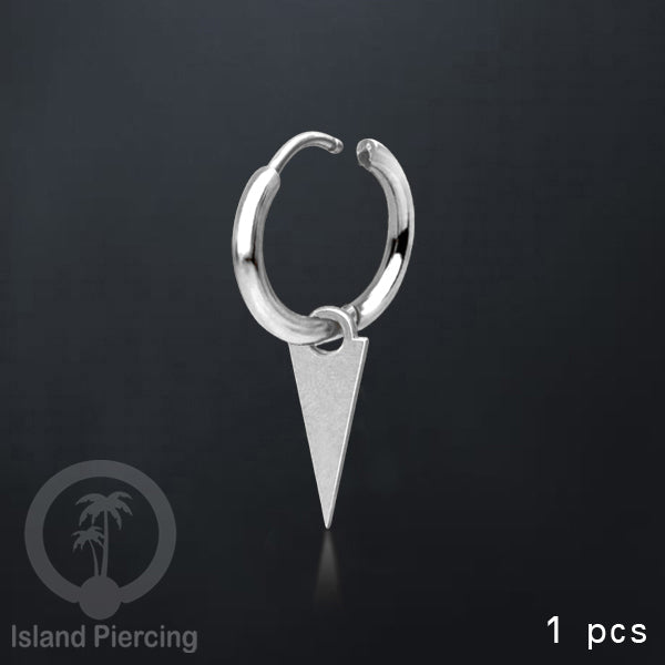 Anting Hoop stainless steel dengan Hiasan Perhiasan dengan spike warna silver 3 ukuran