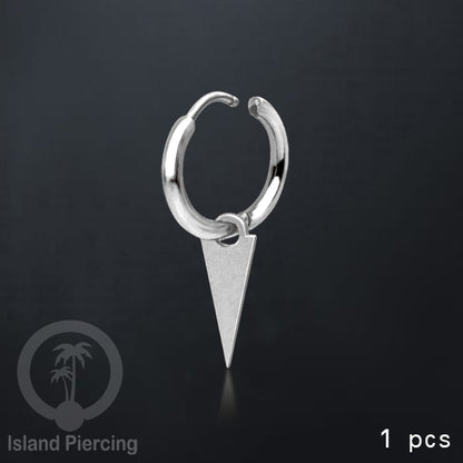 Anting Hoop stainless steel dengan Hiasan Perhiasan dengan spike warna silver 3 ukuran