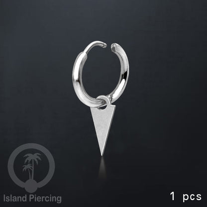 Anting Hoop stainless steel dengan Hiasan Perhiasan dengan spike warna silver 3 ukuran