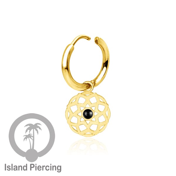 Anting Hoop warna Gold dengan Hiasan Perhiasan kecil, Charm, berisi warna Epoxy yang kualitas tinggi