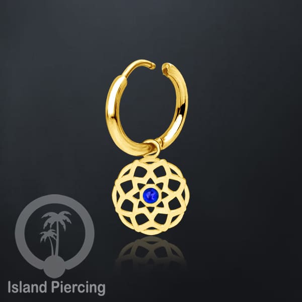 Anting Hoop warna Gold dengan Hiasan Perhiasan kecil, Charm, berisi warna Epoxy yang kualitas tinggi