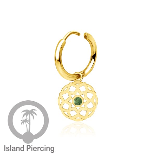 Anting Hoop warna Gold dengan Hiasan Perhiasan kecil, Charm, berisi warna Epoxy yang kualitas tinggi