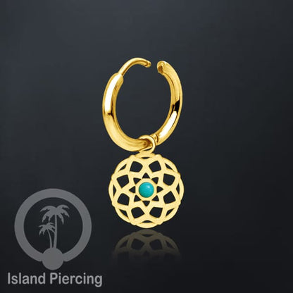 Anting Hoop warna Gold dengan Hiasan Perhiasan kecil, Charm, berisi warna Epoxy yang kualitas tinggi