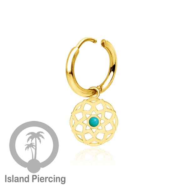 Anting Hoop warna Gold dengan Hiasan Perhiasan kecil, Charm, berisi warna Epoxy yang kualitas tinggi