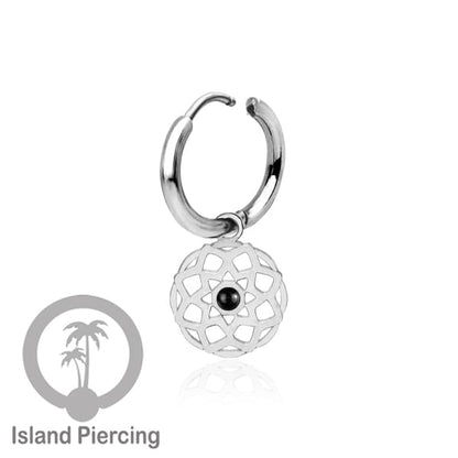 Anting Hoop warna Silver dengan Hiasan Perhiasan kecil, Charm, berisi warna Epoxy yang kualitas tinggi