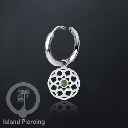 Anting Hoop warna Silver dengan Hiasan Perhiasan kecil, Charm, berisi warna Epoxy yang kualitas tinggi