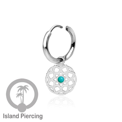 Anting Hoop warna Silver dengan Hiasan Perhiasan kecil, Charm, berisi warna Epoxy yang kualitas tinggi