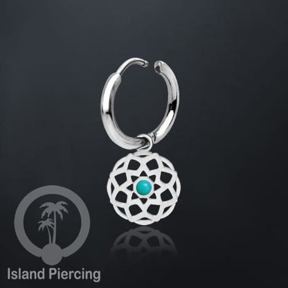 Anting Hoop warna Silver dengan Hiasan Perhiasan kecil, Charm, berisi warna Epoxy yang kualitas tinggi