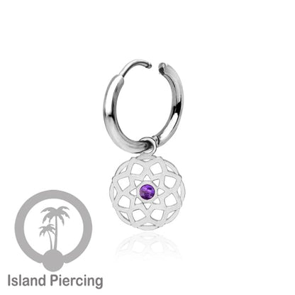 Anting Hoop warna Silver dengan Hiasan Perhiasan kecil, Charm, berisi warna Epoxy yang kualitas tinggi