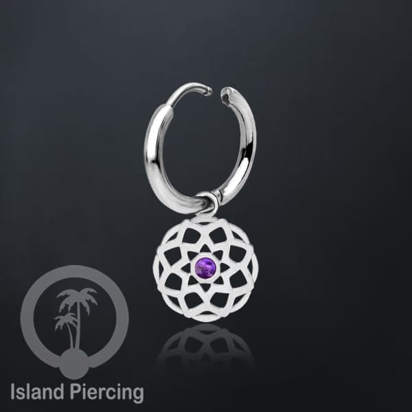 Anting Hoop warna Silver dengan Hiasan Perhiasan kecil, Charm, berisi warna Epoxy yang kualitas tinggi