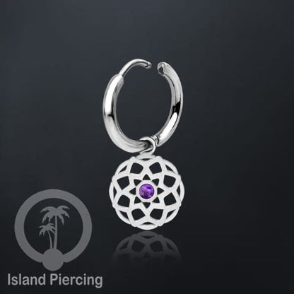 Anting Hoop warna Silver dengan Hiasan Perhiasan kecil, Charm, berisi warna Epoxy yang kualitas tinggi