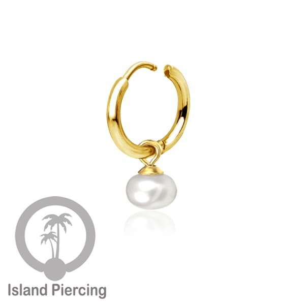 Anting Hoop stainless baja beda dengan Hiasan Perhiasan mutiara asli pilihan warna emas atau silver
