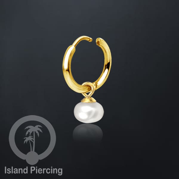 Anting Hoop stainless baja beda dengan Hiasan Perhiasan mutiara asli pilihan warna emas atau silver