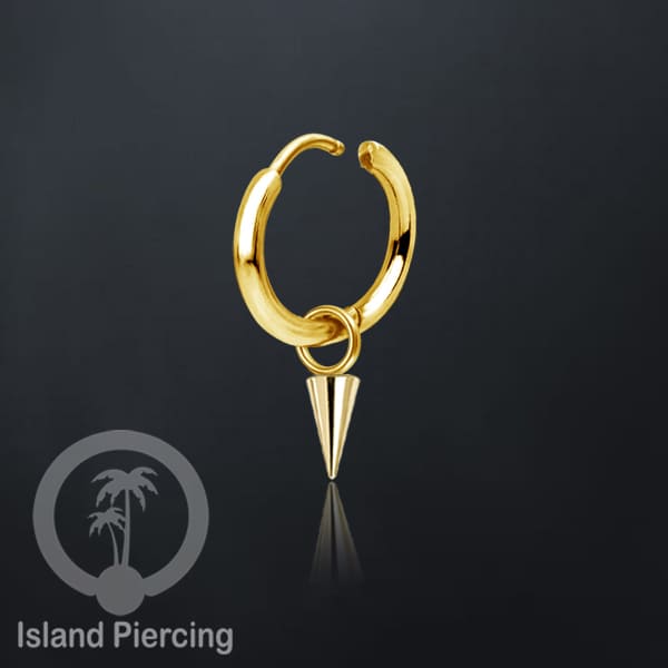 Anting Hoop Stainless Steel 316L dengan Hiasan Perhiasan bentuk Spike bulat warna Gold dan Silver