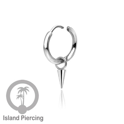 Anting Hoop Stainless Steel 316L dengan Hiasan Perhiasan bentuk Spike bulat warna Gold dan Silver