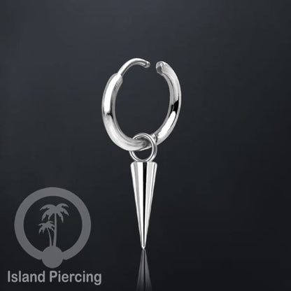 Anting Hoop Stainless Steel 316L dengan Hiasan Perhiasan bentuk Spike bulat warna Gold dan Silver
