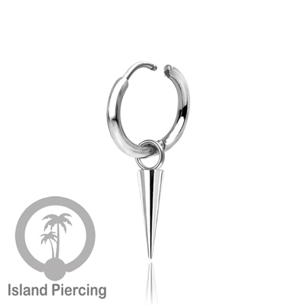Anting Hoop Stainless Steel 316L dengan Hiasan Perhiasan bentuk Spike bulat warna Gold dan Silver
