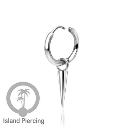 Anting Hoop Stainless Steel 316L dengan Hiasan Perhiasan bentuk Spike bulat warna Gold dan Silver