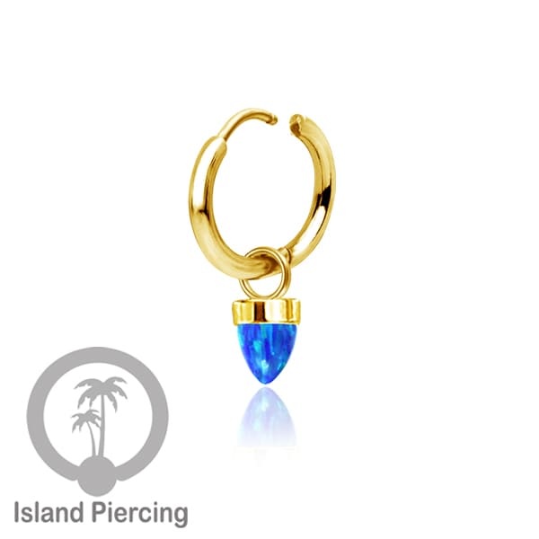 Anting Hoop warna gold dengan Hiasan Perhiasan kecil, Charm, batu atau kaca bentuk peluru sangat popular