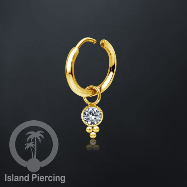 Anting Hoop warna Gold dengan Hiasan Perhiasan kecil, Charm, kristal bening pilihan banyak model