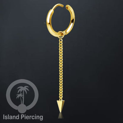 Anting Hoop stainless steel dengan Hiasan Perhiasan rantai dan spike kecil pilihan gold atau silver