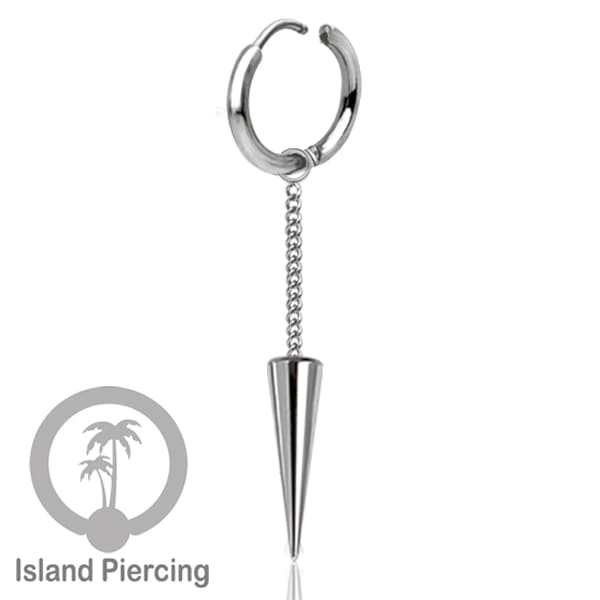 Anting Hoop stainless steel dengan Hiasan Perhiasan rantai dan spike besar pilihan gold atau silver