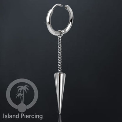Anting Hoop stainless steel dengan Hiasan Perhiasan rantai dan spike besar pilihan gold atau silver