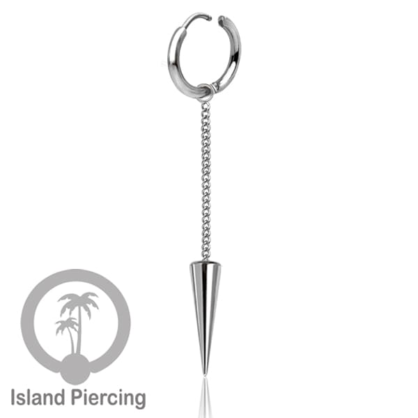 Anting Hoop stainless steel dengan Hiasan Perhiasan rantai dan spike besar pilihan gold atau silver