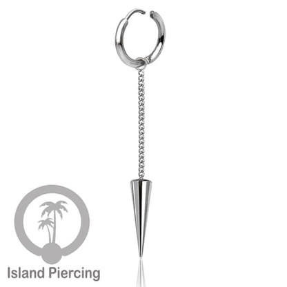 Anting Hoop stainless steel dengan Hiasan Perhiasan rantai dan spike besar pilihan gold atau silver