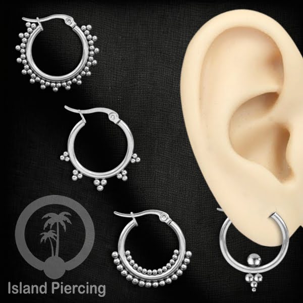 Anting Hoop stainless steel warna silver ukuran 20mm