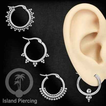 Anting Hoop stainless steel warna silver ukuran 20mm