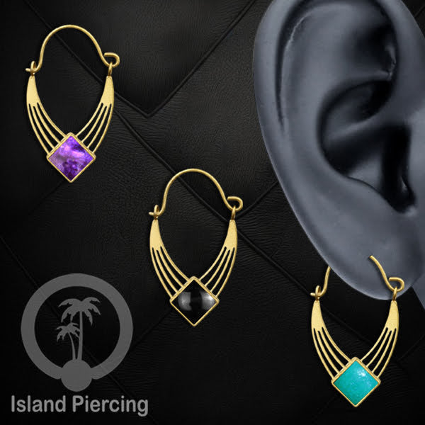 Anting stainless steel warna gold dengan epoxy banyak pilihan warna