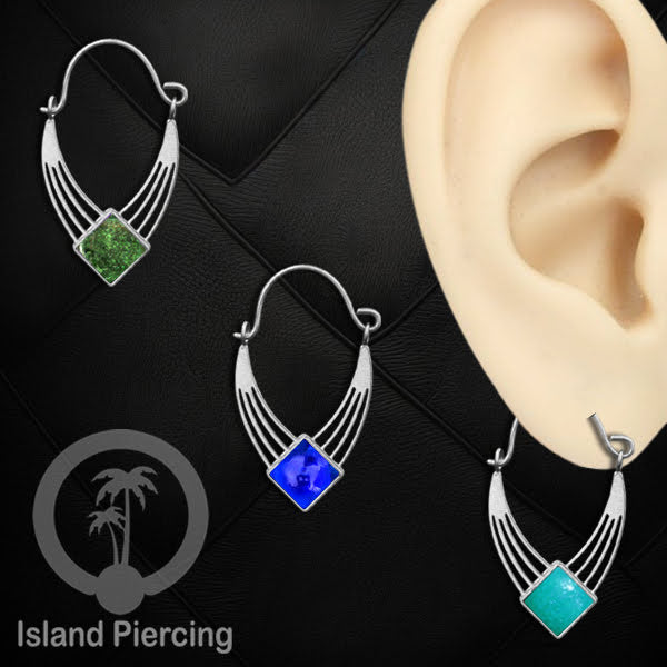 Anting stainless warna silver dengan banyak pilihan warna epoxy
