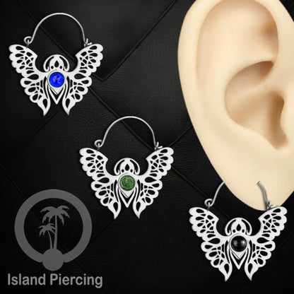 Anting stainless steel Kupu-2 warna silver dengan epoxy banyak variasi warna