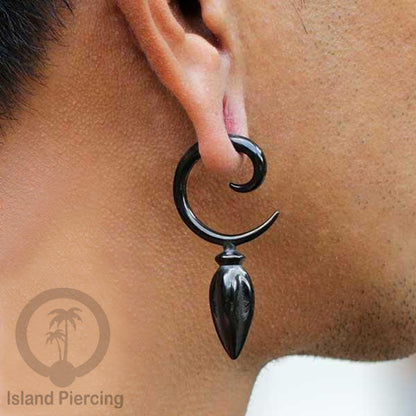 Tindik Telinga Stainless Steel Ear Weight warna silver dan black