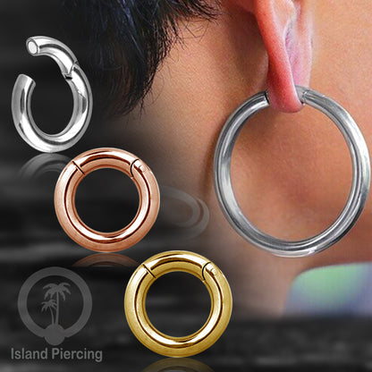 Tindik Telinga Stainless Steel Ear Weight model Clicker Ring sistem magnetik